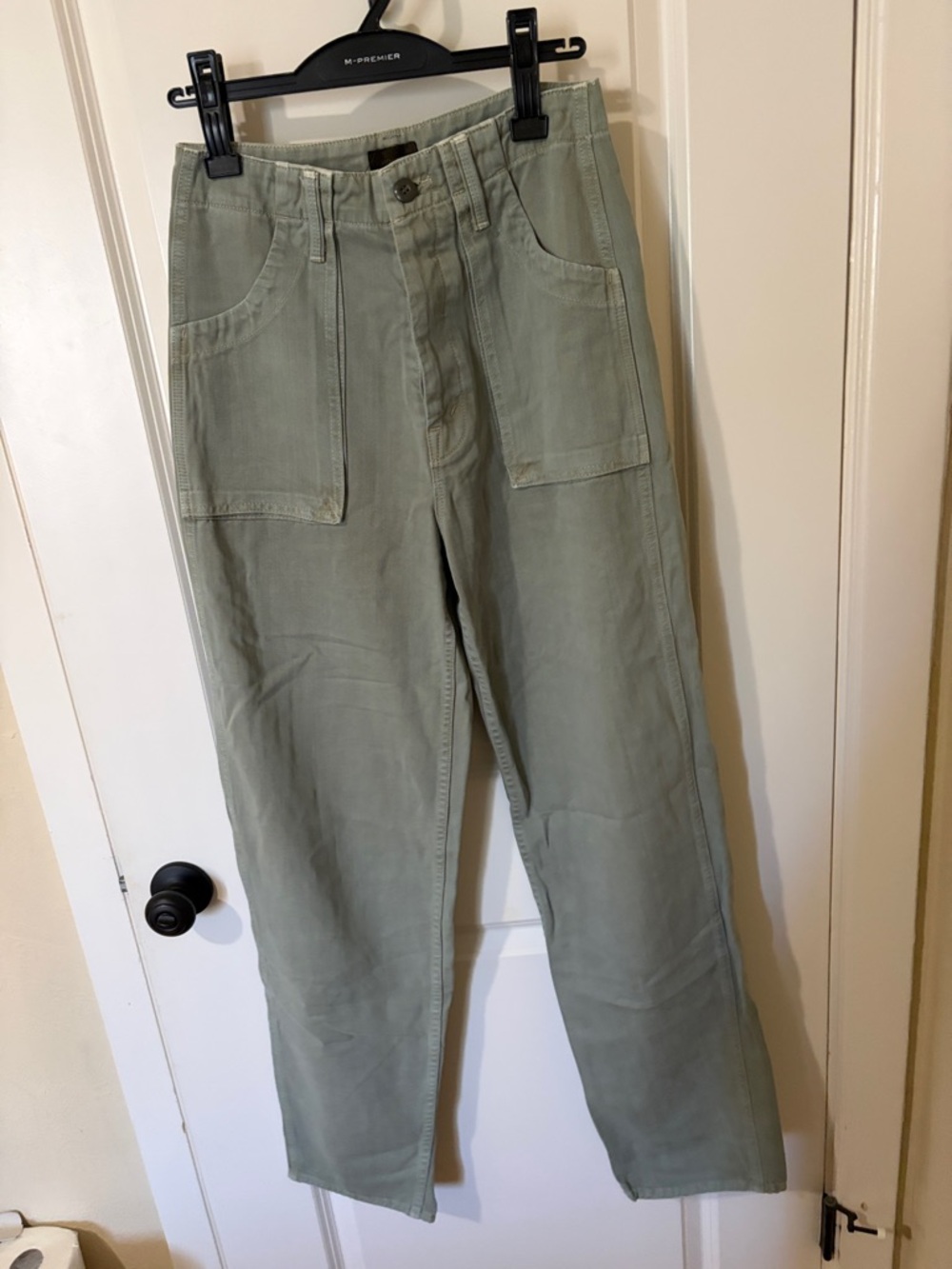 MOTHER Wide-Leg Utility Pants in Sage Green